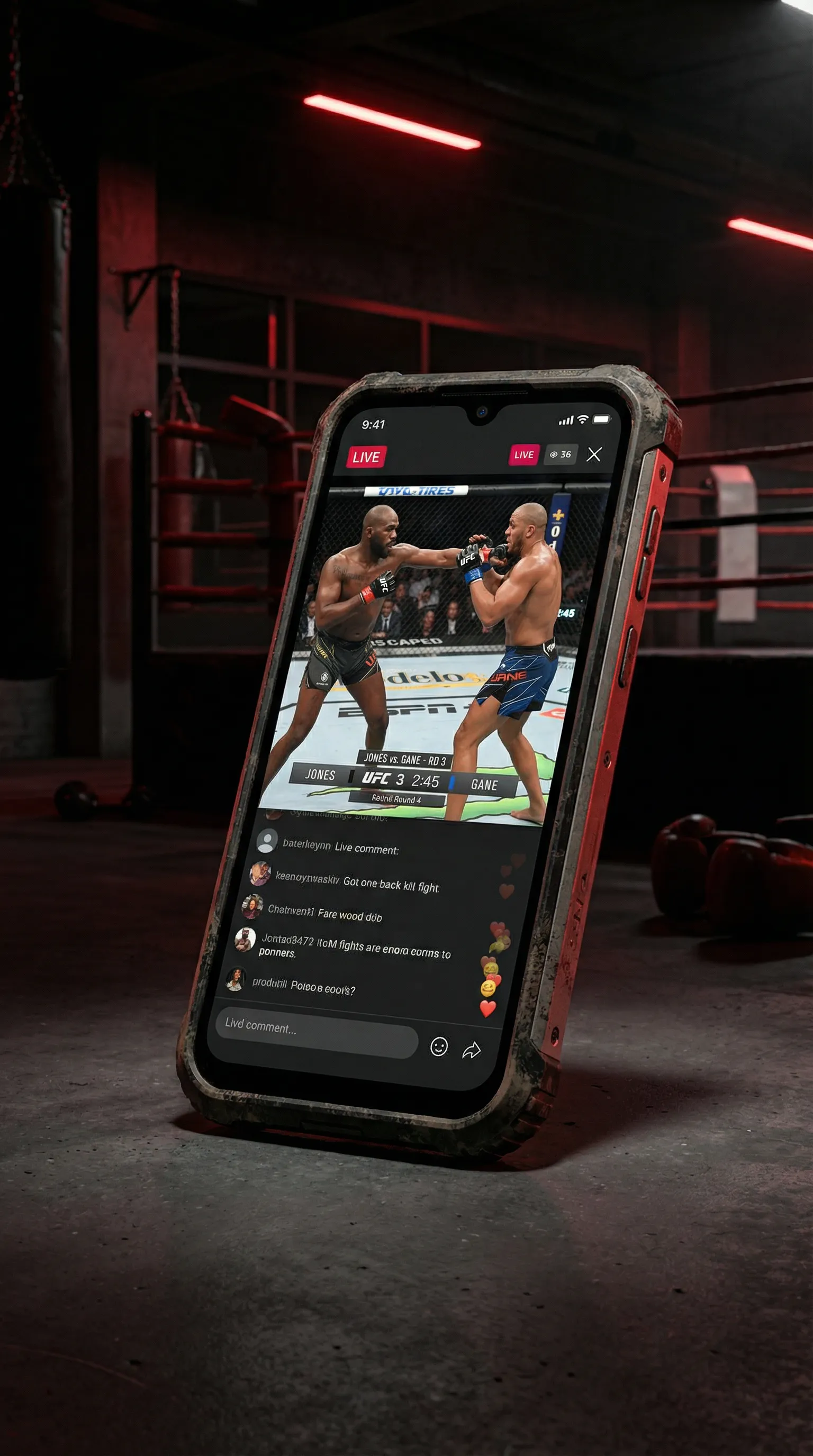 hsck仓库 移动端APP格斗直播界面